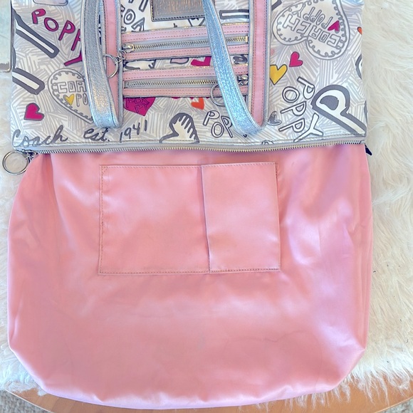 Coach Poppy Graffiti Glam Hearts Tote/Shoulder Bag - Picture 12 of 16